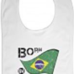 Baby-Lätzchen mit Druckmotiv  - Born in Brazil - 12492 - weiss