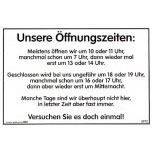 Spaß-Schild - Meistens öffnen wir um 10 oder 11... - 308972 - 30 x 20 cm