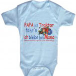 Babystrampler mit Print - Papa ist Traktor fahrn ich bleib bei Mama - 08308 hellblau - 18-24 Monate