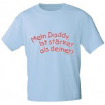 Kinder T-Shirt mit Aufdruck - Mein Daddy ist stärker als deiner - 06967 - hellblau - Gr. 86/92