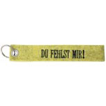 Filz-Schlüsselanhänger mit Stick DU FEHLST MIR! Gr. ca. 17x3cm 14139 gelb