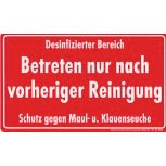 Hinweisschild - DESINFIZIERTER BEREICH - 308504 - Gr. 25 x 15 cm