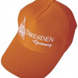Baumwollcappy - Cap mit Bestickung - Dresdnen - 69269 orange - Baumwollcap Baseballcap Schirmmütze Hut
