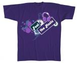 T-Shirt unisex mit Print - Feel the Musik - 10306 dunkellila - Gr. XXL