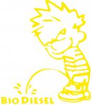 Pinkelmännchen-Applikations- Aufkleber - Bio- Diesel - ca. 15cm - 303647 gelb