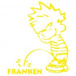 Pinkelmännchen-Applikations- Aufkleber - Franken - ca. 15cm - 303642 - gelb