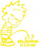 Pinkelmännchen-Applikations- Aufkleber - Gummi Kühe - ca. 15cm - 303616 - gelb