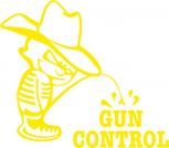 Pinkelmännchen-Applikations- Aufkleber - Gun Control - ca. 15cm - 303659 - gelb