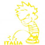 Pinkelmännchen-Applikations- Aufkleber - Italia - ca. 15cm - 303632 gelb