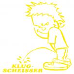 Pinkelmännchen-Applikations- Aufkleber - Klugscheisser - ca. 15cm - 303627 - gelb