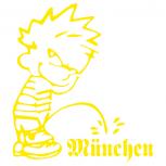 Pinkelmännchen-Applikations- Aufkleber-  München - ca. 15 cm - 303653 gelb