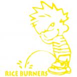 Pinkelmännchen-Applikations- Aufkleber - Rice Burners - 303631 - gelb
