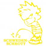 Pinkelmännchen-Applikations- Aufkleber - Schweden- Schrott - ca. 15cm - 303609 gelb