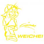 Pinkelmännchen-Applikations- Aufkleber in 8 Farben "Weichei"  303618-Weichei gelb