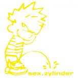 Pinkelmännchen-Applikations- Aufkleber - sex.zylinder - ca. 15cm - 303605 - gelb