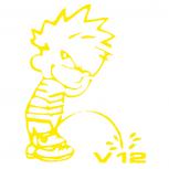 Pinkelmännchen-Applikations- Aufkleber - 15 cm groß - V 12 - 303638 - gelb