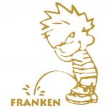 Pinkelmännchen-Applikations- Aufkleber - Franken - ca. 15cm - 303642 - gold