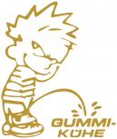 Pinkelmännchen-Applikations- Aufkleber - Gummi Kühe - ca. 15cm - 303616 - gold