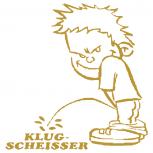 Pinkelmännchen-Applikations- Aufkleber - Klugscheisser - ca. 15cm - 303627 - gold