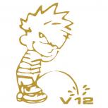 Pinkelmännchen-Applikations- Aufkleber - 15 cm groß - V 12 - 303638 - gold