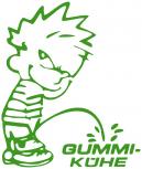 Pinkelmännchen-Applikations- Aufkleber - Gummi Kühe - ca. 15cm - 303616 - grün