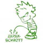 Pinkelmännchen-Applikations- Aufkleber - Japan- Schrott - ca. 15cm - 303630 grün