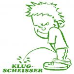 Pinkelmännchen-Applikations- Aufkleber - Klugscheisser - ca. 15cm - 303627 - grün