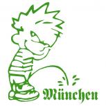 Pinkelmännchen-Applikations- Aufkleber-  München - ca. 15 cm - 303653 grün