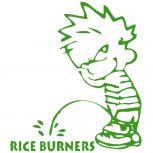 Pinkelmännchen-Applikations- Aufkleber - Rice Burners - 303631 - grün