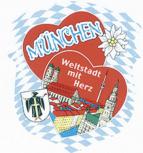 Auto-Aufkleber Aufkleber "MÜNCHEN Weltstadt mit Herz" Gr. ca. 8,5 x 8,5cm (301519) Wappen Landeszeichen