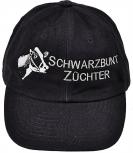 Baseballcap mit Stick - Schwarzbunt Züchter - 69739 schwarz - Cap Kappe Baumwollcap