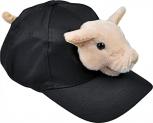 Baseballcap mit Plüschtierkopf - Schweinchen - 69987 schwarz