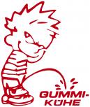 Pinkelmännchen-Applikations- Aufkleber - Gummi Kühe - ca. 15cm - 303616 - rot