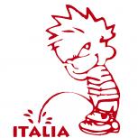 Pinkelmännchen-Applikations- Aufkleber - Italia - ca. 15cm - 303632 rot