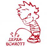 Pinkelmännchen-Applikations- Aufkleber - Japan- Schrott - ca. 15cm - 303630 rot