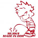 Pinkelmännchen-Applikations- Aufkleber - Murks made in DDR - ca. 15cm - 303625 rot