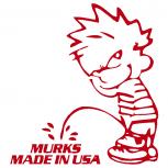 Pinkelmännchen-Applikations- Aufkleber - Murks Made in USA - ca. 15cm - 303651 rot
