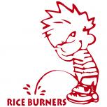 Pinkelmännchen-Applikations- Aufkleber - Rice Burners - 303631 - rot