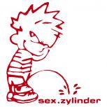 Pinkelmännchen-Applikations- Aufkleber - sex.zylinder - ca. 15cm - 303605 - rot