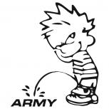 Pinkelmännchen-Applikations- Aufkleber - Army - ca. 15cm - 303629 - schwarz