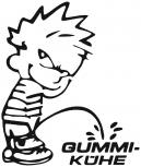 Pinkelmännchen-Applikations- Aufkleber - Gummi Kühe - ca. 15cm - 303616 - schwarz