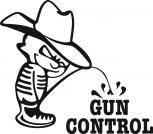 Pinkelmännchen-Applikations- Aufkleber - Gun Control - ca. 15cm - 303659 - schwarz