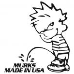 Pinkelmännchen-Applikations- Aufkleber - Murks Made in USA - ca. 15cm - 303651 schwarz