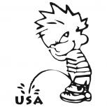 Pinkelmännchen-Applikations- Aufkleber - USA - ca. 15cm - 303628 schwarz