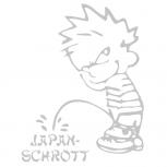 Pinkelmännchen-Applikations- Aufkleber - Japan- Schrott - ca. 15cm - 303630 weiß