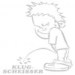 Pinkelmännchen-Applikations- Aufkleber - Klugscheisser - ca. 15cm - 303627 - silber