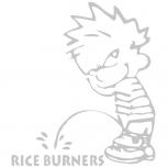 Pinkelmännchen-Applikations- Aufkleber - Rice Burners - 303631 - silber