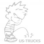 Pinkelmännchen-Applikations- Aufkleber - US Trucks - ca. 15cm - 303646 - silber