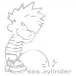 Pinkelmännchen-Applikations- Aufkleber - sex.zylinder - ca. 15cm - 303605 - silber