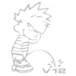 Pinkelmännchen-Applikations- Aufkleber - 15 cm groß - V 12 - 303638 - silber